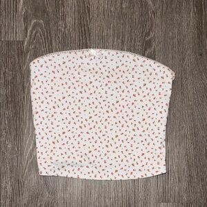 Floral White Tube Top